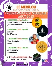 programme des concerts  aout 2025